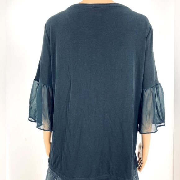 Ellen Tracy Black Blouse Size L - Picture 3 of 8